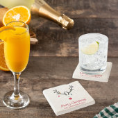 Modern eenvoudig grappig kerst-reindeer wit stenen onderzetter