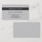 Modern eenvoudig grijs consultant Visitekaartje (Voorkant / Achterkant)