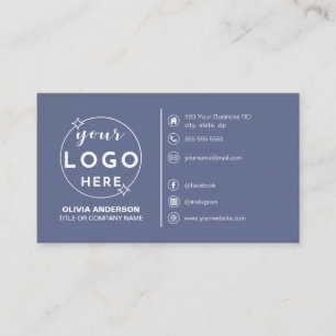 Modern Eenvoudig Grijs Logo Aangepaste Iconen Soci Visitekaartje