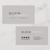 Modern eenvoudig grijs minimalistisch Visitekaartj Visitekaartje (Voorkant / Achterkant)