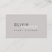 Modern eenvoudig grijs minimalistisch Visitekaartj Visitekaartje (Voorkant)