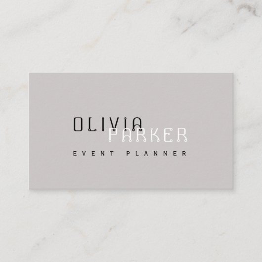 Modern eenvoudig grijs minimalistisch Visitekaartj Visitekaartje (Voorkant)