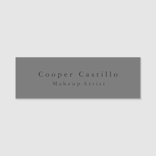 Modern eenvoudig grijs naamplaatje (Voorkant)