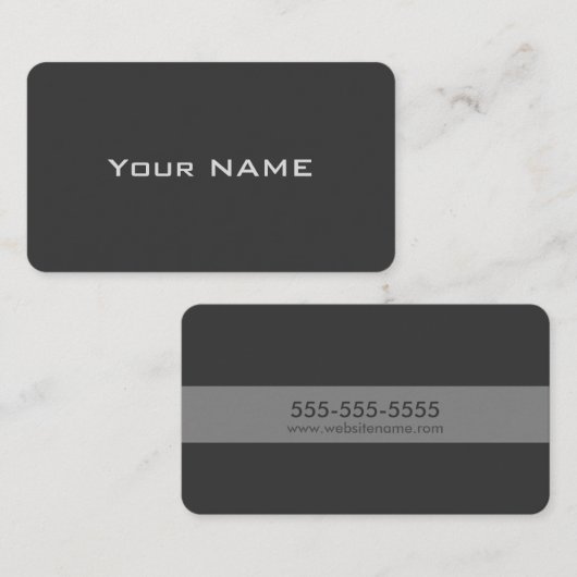 Modern eenvoudig grijs visitekaartje (Voorkant / Achterkant)