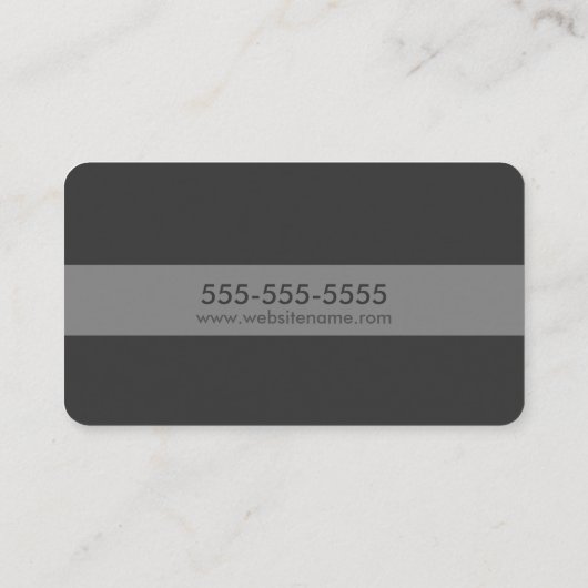 Modern eenvoudig grijs visitekaartje (Achterkant)