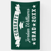 Modern Eenvoudig Groen Afstudeerfeest 2024 Spandoek (Verticaal)