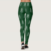 Modern eenvoudig groen kerstboompatroon leggings (Achterkant)