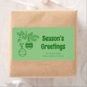 Modern Eenvoudig Groen Kerstmis Vakantie Familie G Etiket (Insitu)