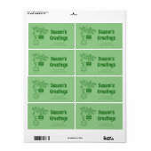 Modern Eenvoudig Groen Kerstmis Vakantie Familie G Etiket (Full Sheet)