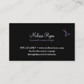 modern, eenvoudig haarstijllijstje zwarte roze visitekaartje (Achterkant)