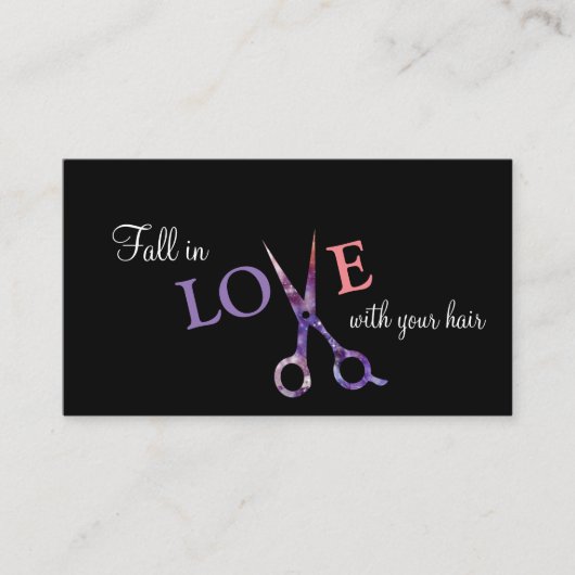 modern, eenvoudig haarstijllijstje zwarte roze visitekaartje (Voorkant)