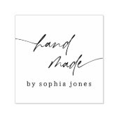 Modern eenvoudig handgemaakt script zwart wit zelfinktende stempel (Design)