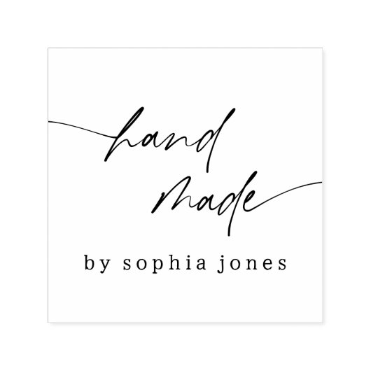 Modern eenvoudig handgemaakt script zwart wit  zelfinktende stempel (Design)