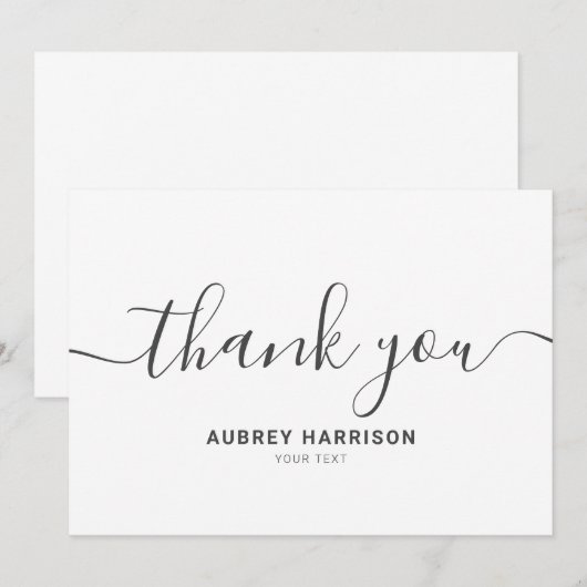 Modern Eenvoudig Handgeschreven Dank Je Bedankkaart (Voorkant / Achterkant)