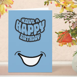 Modern Eenvoudig Happy Birthday Gevouwen Wenskaart Kaart