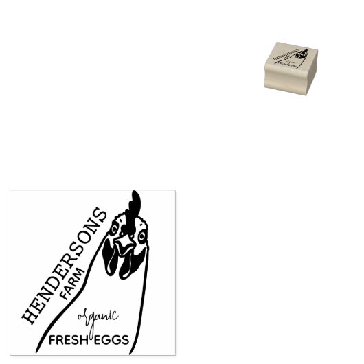 MODERN eenvoudig hen land boerderij naam Rubberstempel (Gestempeld)