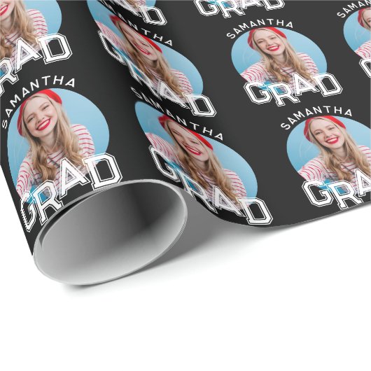 Modern Eenvoudig High School Afstudeerder Foto Afs Cadeaupapier (Rol Hoek)