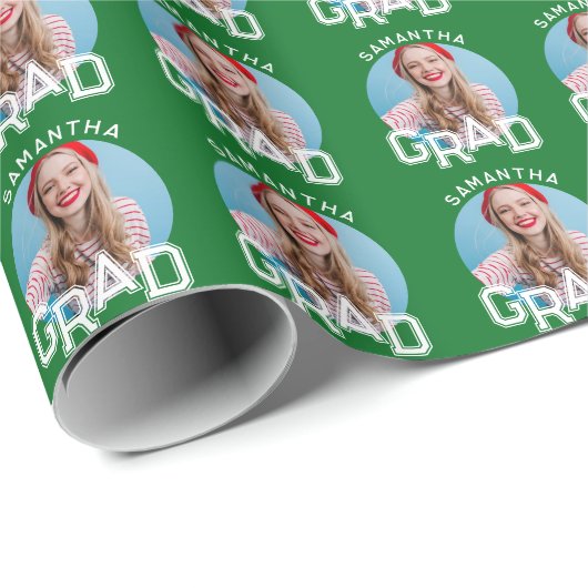 Modern Eenvoudig High School Afstudeerder Foto Afs Cadeaupapier (Rol Hoek)