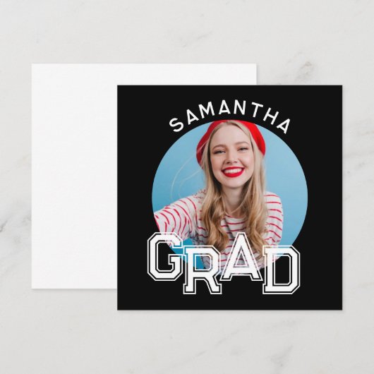 Modern Eenvoudig High School Afstudeerder Foto Afs Kaart (Voorkant / Achterkant)