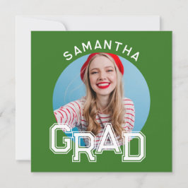 Modern Eenvoudig High School Afstudeerder Foto Afs Kaart