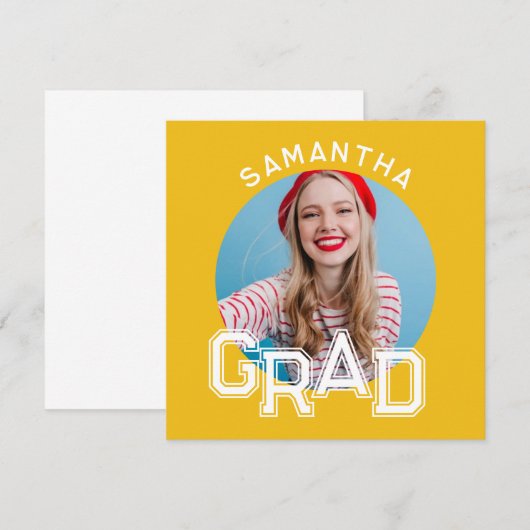 Modern Eenvoudig High School Afstudeerder Foto Afs Kaart (Voorkant / Achterkant)