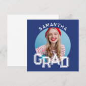 Modern Eenvoudig High School Afstudeerder Foto Afs Kaart (Voorkant / Achterkant)