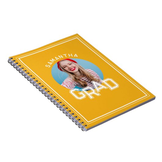 Modern Eenvoudig High School Afstudeerder Foto Afs Notitieboek (Rechterzijde)