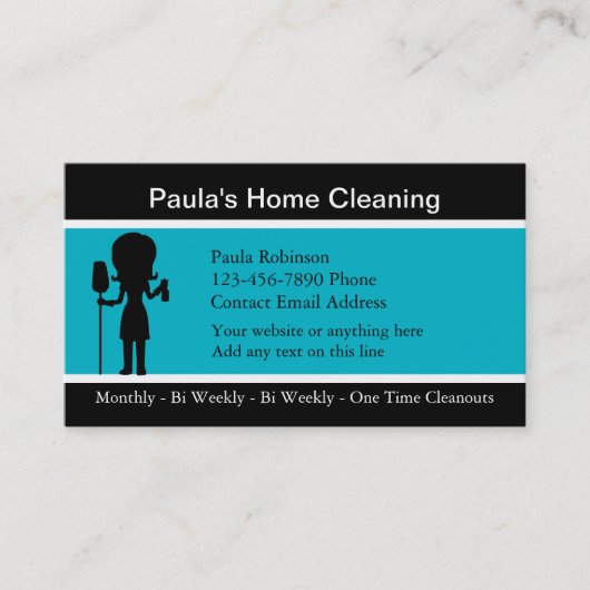 Modern eenvoudig huis schoonmaken meid visitekaartje (Voorkant)