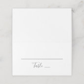 Modern eenvoudig huwelijk. Zwart-wit typografie Plaatskaartje (Buitenkant ongevouwen)