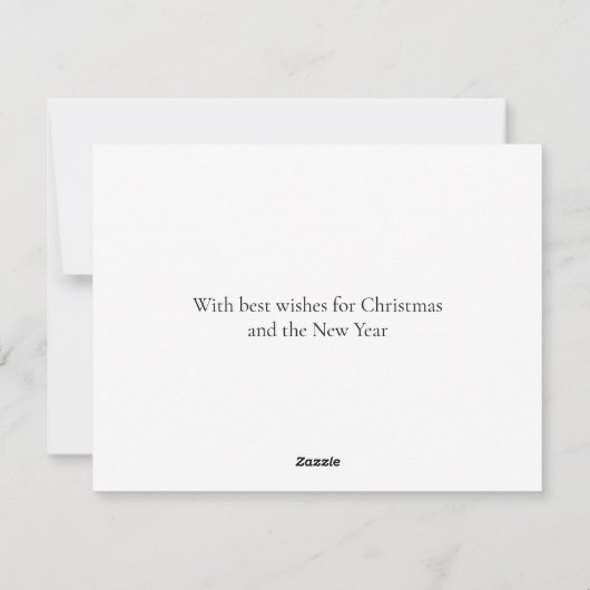 Modern Eenvoudig Ijsblauw Foto Kerstflat Feestdagenkaart (Achterkant)