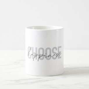 Modern, eenvoudig, inspirerend "Kies Geluk" Koffiemok