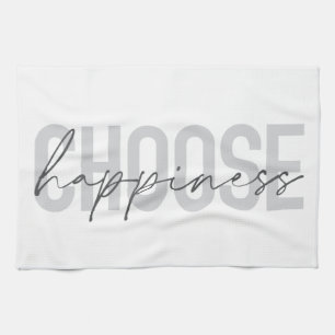 Modern, eenvoudig, inspirerend "Kies Geluk" Theedoek