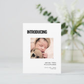 Modern eenvoudig Introductie Geboorte foto Briefkaart (Staand voorkant)