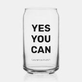 Modern eenvoudig ja u kunt gepersonaliseerde naam blikvorm glas (Voorkant)