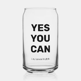 Modern eenvoudig ja u kunt gepersonaliseerde naam blikvorm glas