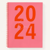 Modern eenvoudig jaar + naam notitieboek (Voorkant)