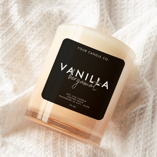 Modern eenvoudig kaarsenlabel vierkante sticker