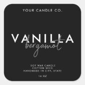 Modern eenvoudig kaarsenlabel vierkante sticker (Voorkant)