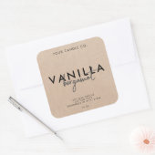 Modern eenvoudig kaarsenlabel voor roestkraft vierkante sticker (Envelop)