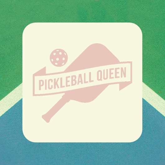Modern Eenvoudig Klassiek Blush Roze Pickleball Qu Vierkante Sticker
