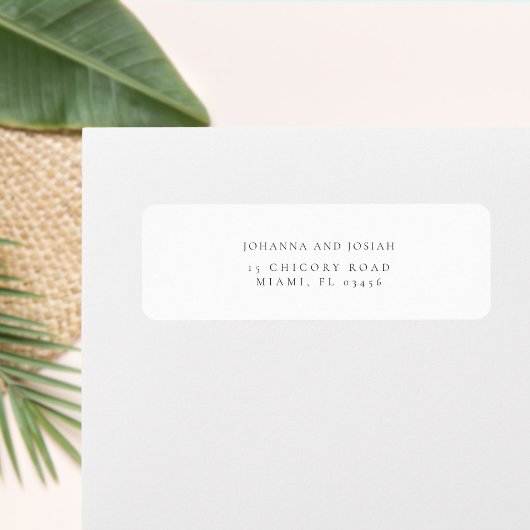 Modern eenvoudig klassiek palmboom retouradres etiket