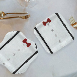 Modern eenvoudig kleine heer Baby shower Schattige Papieren Bordje