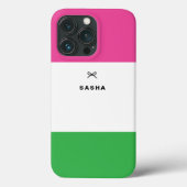 Modern Eenvoudig Kleurenblok Roze en Groen met Boo Case-Mate iPhone Case (Achterkant)