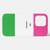 Modern Eenvoudig Kleurenblok Roze en Groen met Boo Case-Mate iPhone Case (Achterkant (horizontaal))