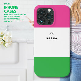 Modern Eenvoudig Kleurenblok Roze en Groen met Boo Case-Mate iPhone Case