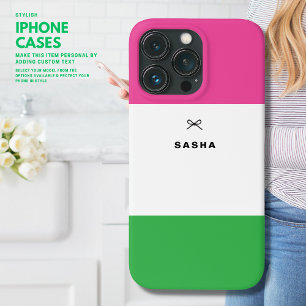 Modern Eenvoudig Kleurenblok Roze en Groen met Boo Case-Mate iPhone Case