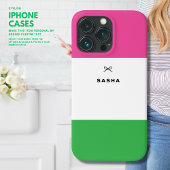 Modern Eenvoudig Kleurenblok Roze en Groen met Boo Case-Mate iPhone Case