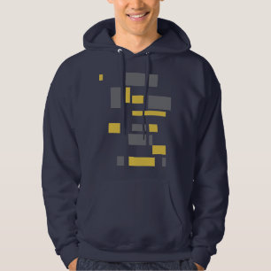Modern, eenvoudig, koel geometrisch geel grijs pat hoodie