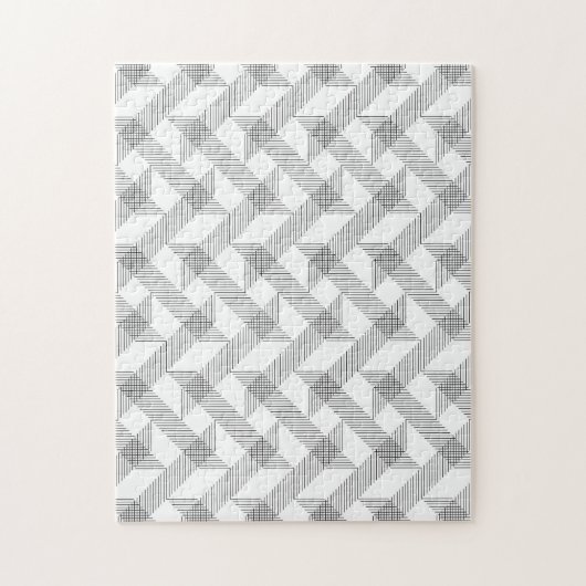 Modern, eenvoudig, koel, stedelijk zigzaglijnpatro legpuzzel (Verticaal)