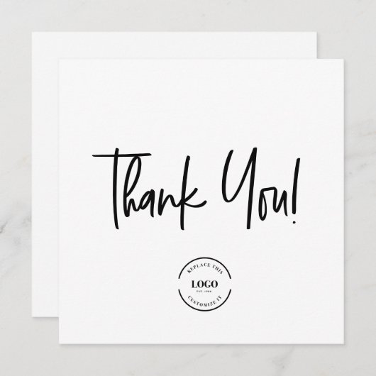 Modern Eenvoudig kortingscode handlettering script Bedankkaart (Voorkant / Achterkant)